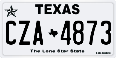 TX license plate CZA4873