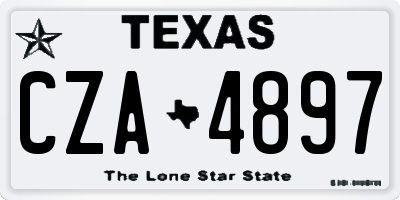 TX license plate CZA4897