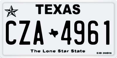 TX license plate CZA4961