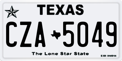 TX license plate CZA5049