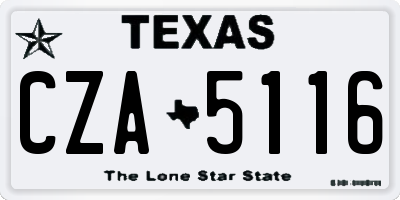 TX license plate CZA5116