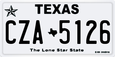 TX license plate CZA5126