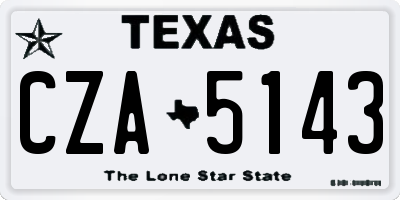 TX license plate CZA5143