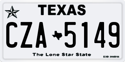 TX license plate CZA5149
