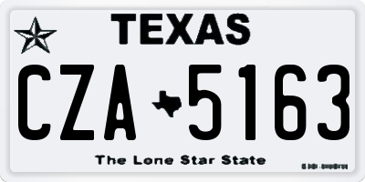 TX license plate CZA5163