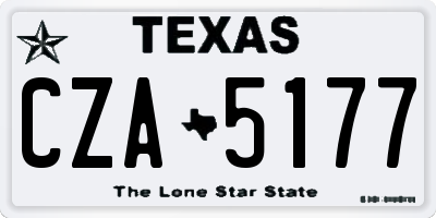 TX license plate CZA5177