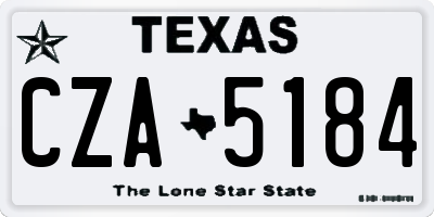 TX license plate CZA5184