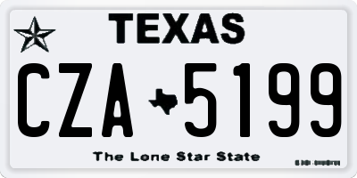 TX license plate CZA5199