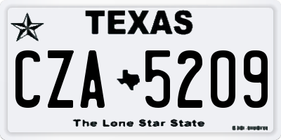 TX license plate CZA5209