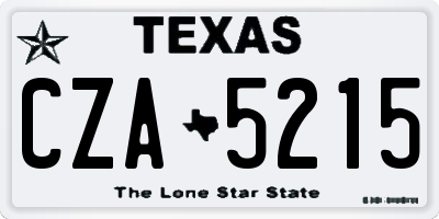TX license plate CZA5215