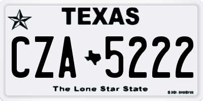 TX license plate CZA5222