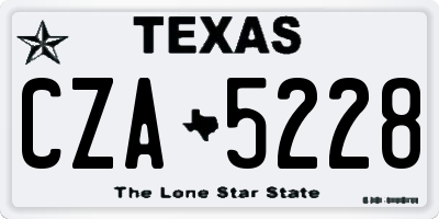TX license plate CZA5228