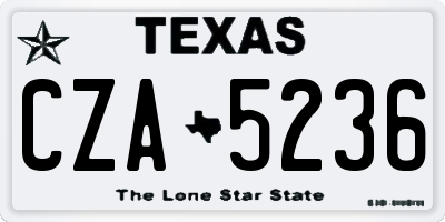 TX license plate CZA5236