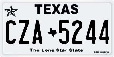 TX license plate CZA5244