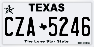 TX license plate CZA5246