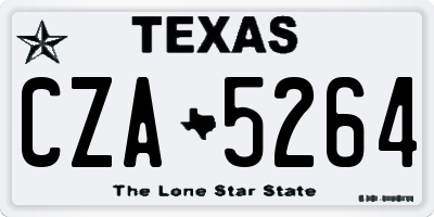 TX license plate CZA5264