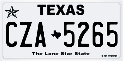 TX license plate CZA5265