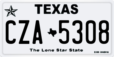 TX license plate CZA5308