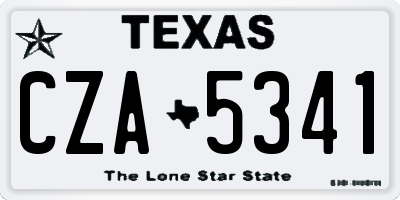 TX license plate CZA5341
