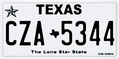 TX license plate CZA5344
