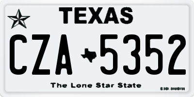 TX license plate CZA5352