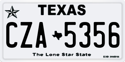 TX license plate CZA5356