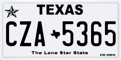 TX license plate CZA5365
