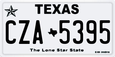 TX license plate CZA5395