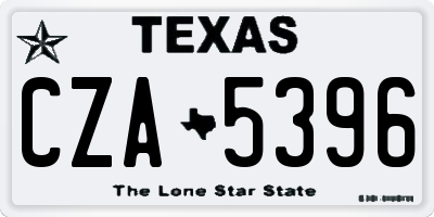TX license plate CZA5396