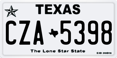TX license plate CZA5398
