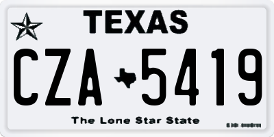 TX license plate CZA5419