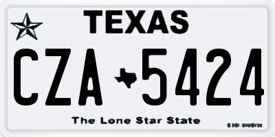 TX license plate CZA5424
