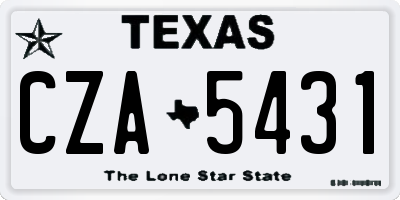 TX license plate CZA5431