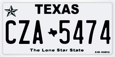 TX license plate CZA5474