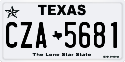 TX license plate CZA5681