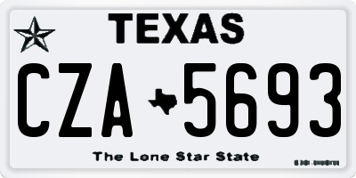 TX license plate CZA5693