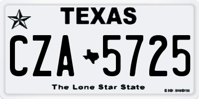 TX license plate CZA5725