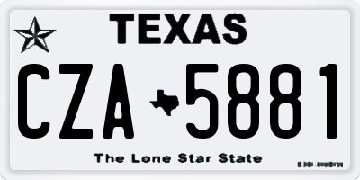 TX license plate CZA5881