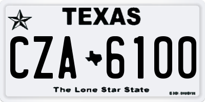 TX license plate CZA6100