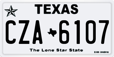 TX license plate CZA6107