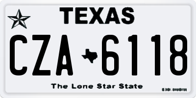TX license plate CZA6118