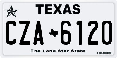 TX license plate CZA6120