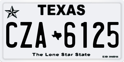 TX license plate CZA6125