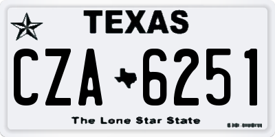 TX license plate CZA6251