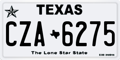 TX license plate CZA6275