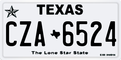 TX license plate CZA6524