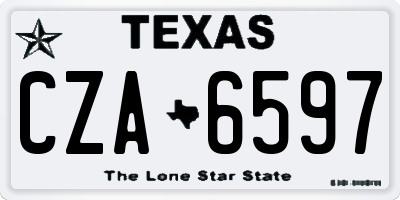 TX license plate CZA6597