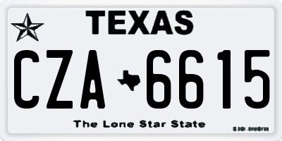 TX license plate CZA6615