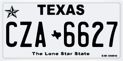 TX license plate CZA6627