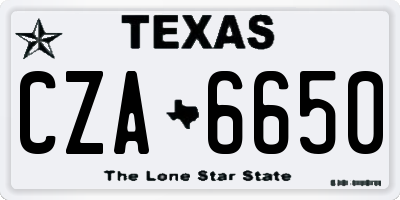 TX license plate CZA6650